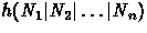 $h(N_1\vert N_2\vert\ldots\vert N_n)$