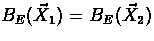 $B_E(\vec X_1)=B_E(\vec X_2)$