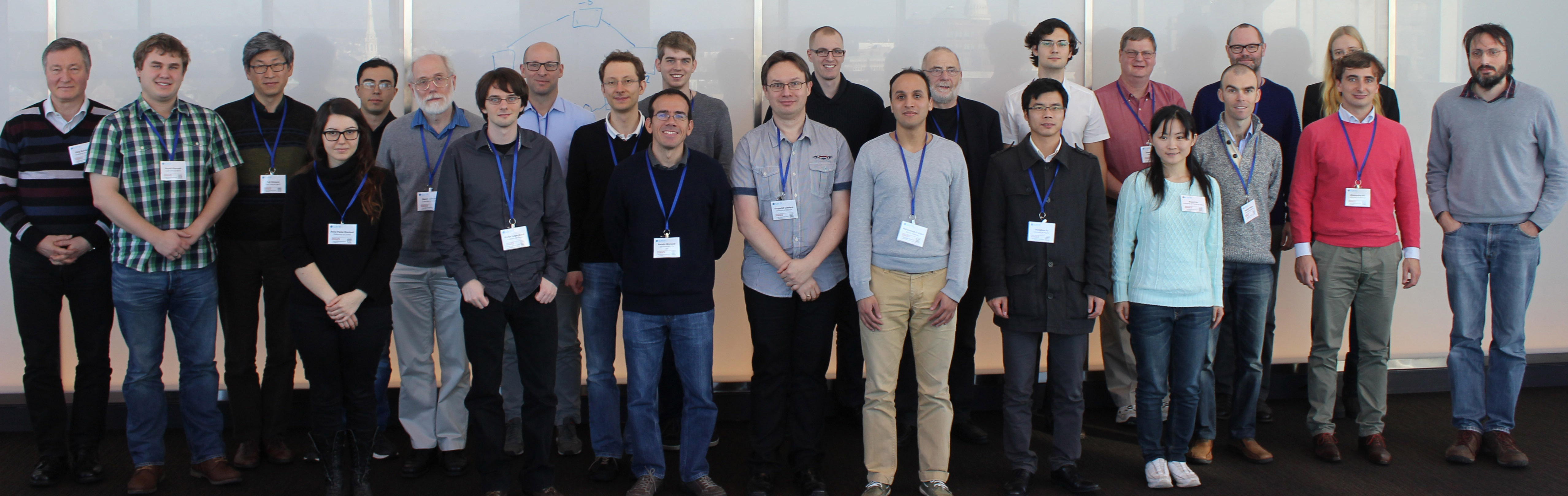 Attendees of the 11th DIMACS Implementation Challenge in      2014. (David Johnson is sixth from left.)