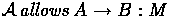 ${\cal A} \allows \send{A}{B}{M}$