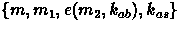 $\{m,m_1,e(m_2,k_{ab}),k_{as}\}$