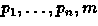 $p_1,\ldots ,p_n,m$