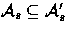 ${\cal
A}_s\subseteq {\cal A}_s'$