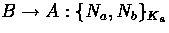 $B\to A:\{N_a,N_b\}_{K_a}$