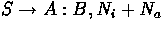 $S\to A:B, N_i+N_a$