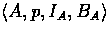 $\langle A, p, I_{A}, B_{A} \rangle$